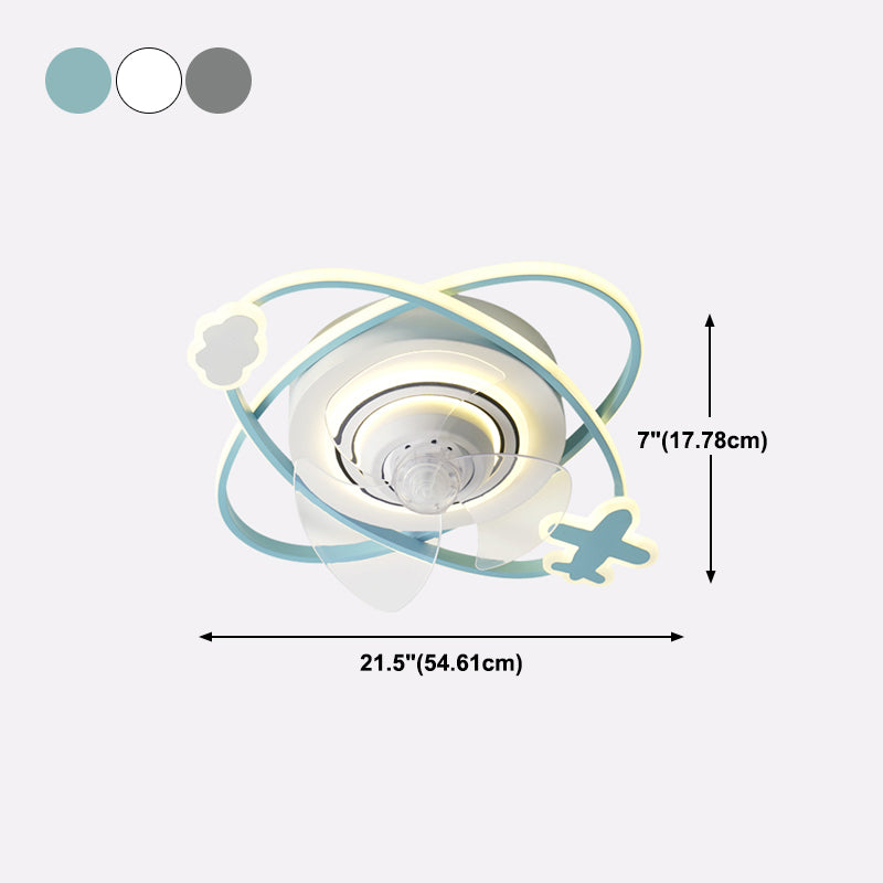 Ventilateur de plafond Light Milmalist Metal Kids Bedroom LED près du plafond lampe