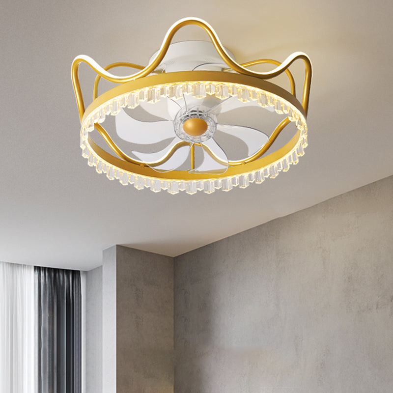 Éclair de plafond de forme de couronne moderne Lumières en métal 2 lumières à lad lampe à lampes lumineuses