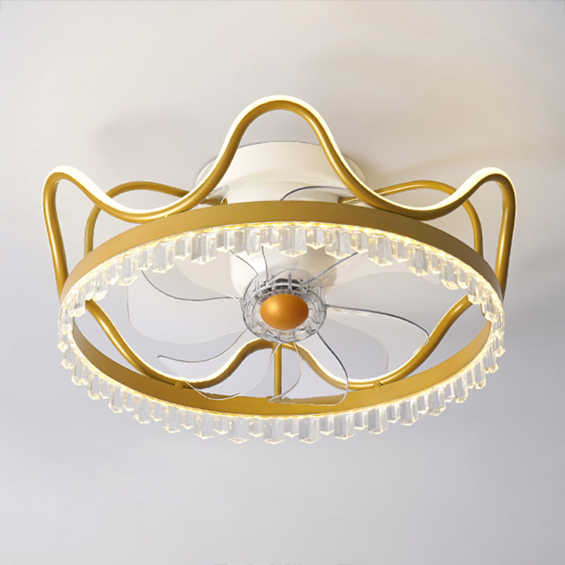 Éclair de plafond de forme de couronne moderne Lumières en métal 2 lumières à lad lampe à lampes lumineuses