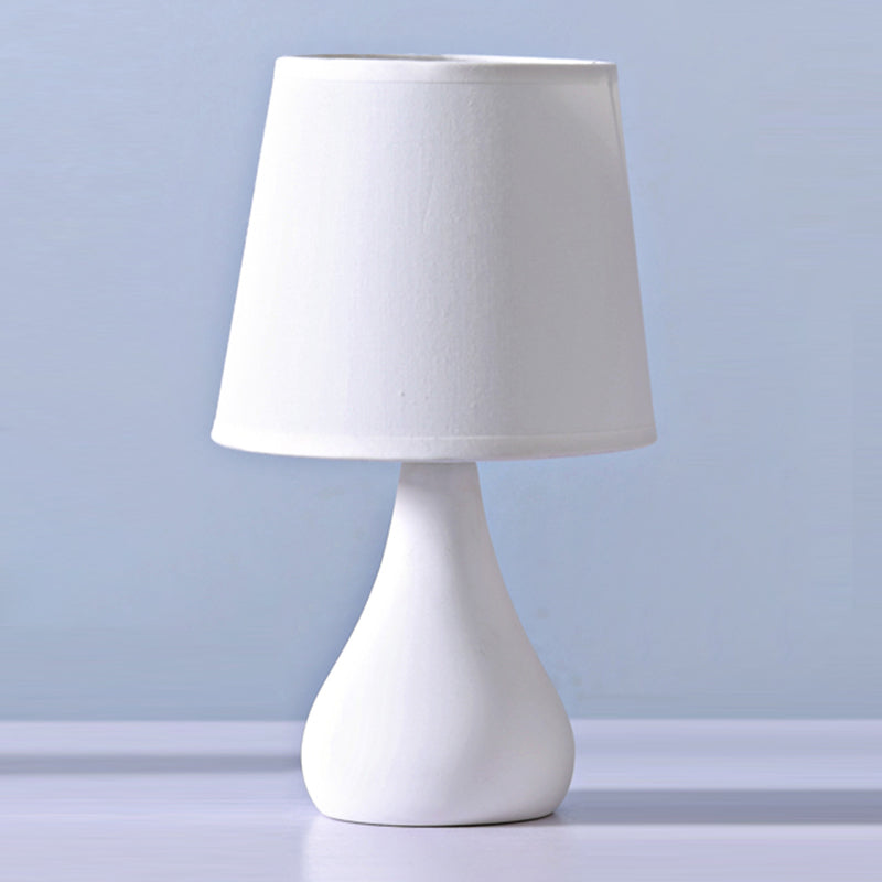Macaron Cone Shape Table Light Fabric Bedroom Night Table Lamp