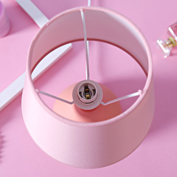 Macaron Cone Shape Table Light Fabric Bedroom Night Table Lamp