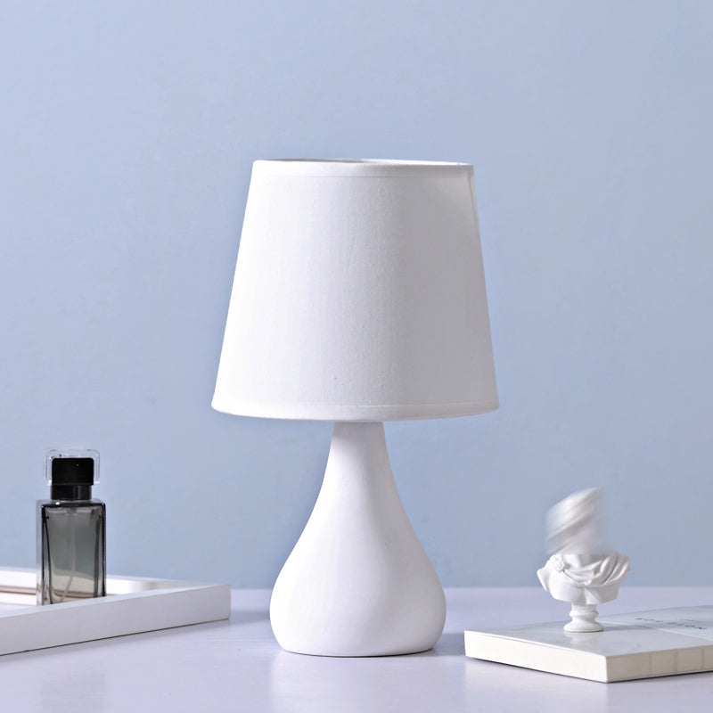Macaron Cone Shape Table Light Fabric Bedroom Night Table Lamp