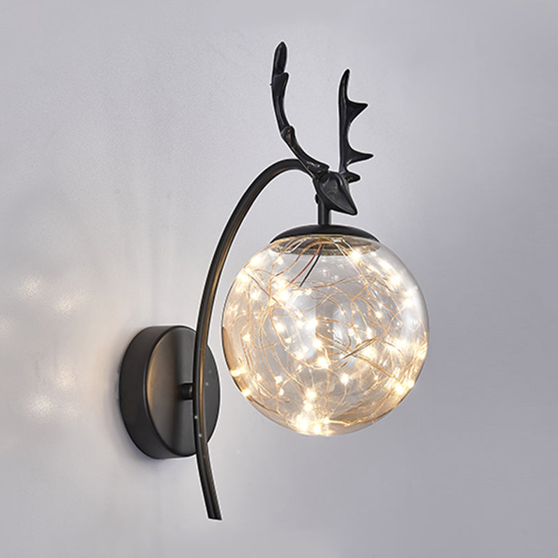Modern Style Spherical Shape Wall Lights Glass Wall Mount Lights