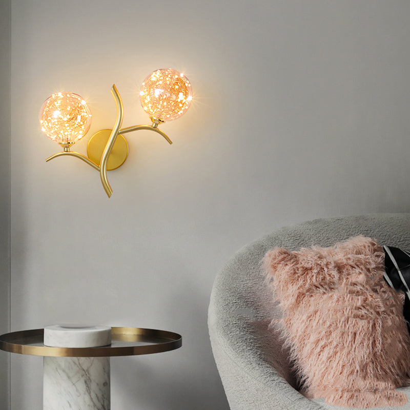 Modern Style Spherical Shape Wall Lights Glass Wall Mount Lights