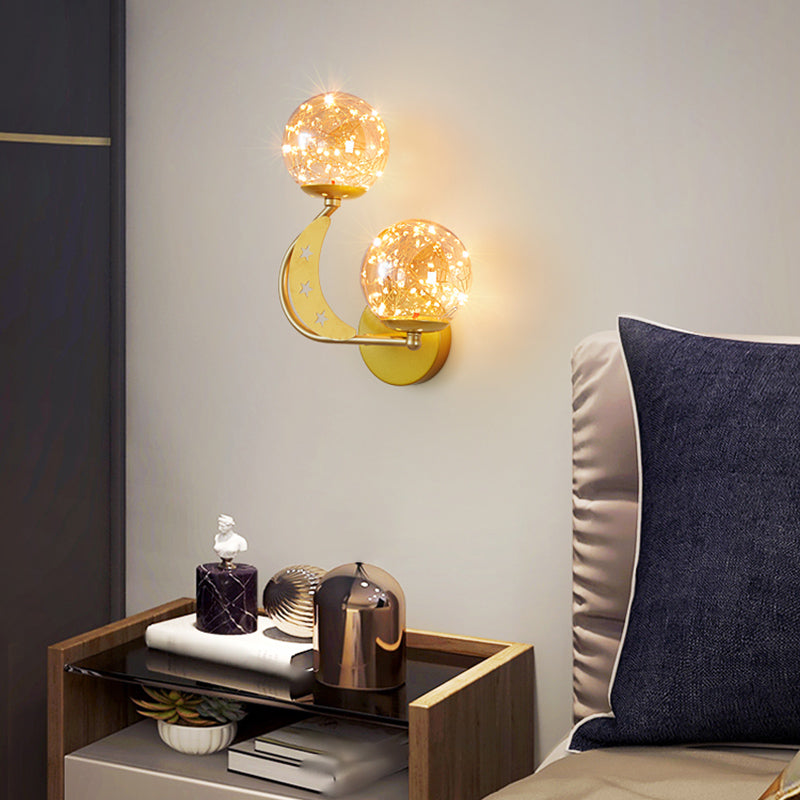 Modern Style Spherical Shape Wall Lights Glass Wall Mount Lights