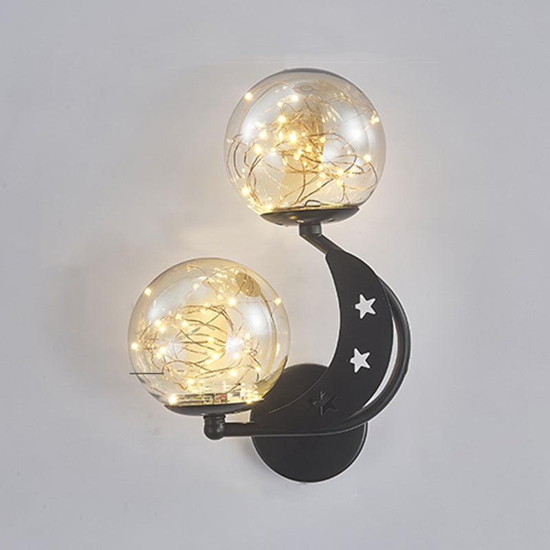 Modern Style Spherical Shape Wall Lights Glass Wall Mount Lights