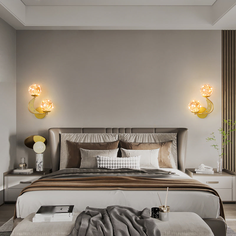 Modern Style Spherical Shape Wall Lights Glass Wall Mount Lights