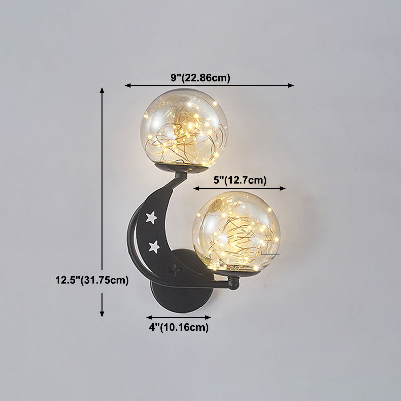 Modern Style Spherical Shape Wall Lights Glass Wall Mount Lights