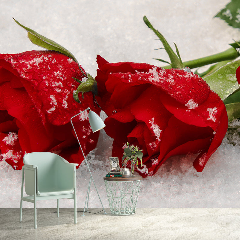 Environment Friendly Resistant Mural Wallpaper Roses Living Room Wall Mural