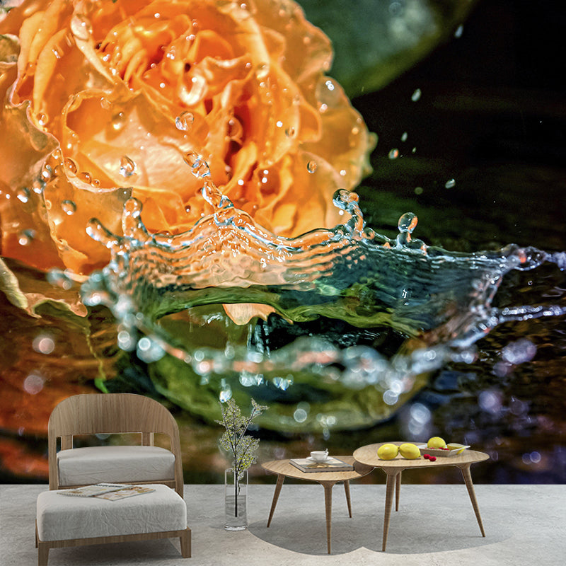 Modern Style Wall Mural Wallpaper Roses Sitting Room Wall Mural