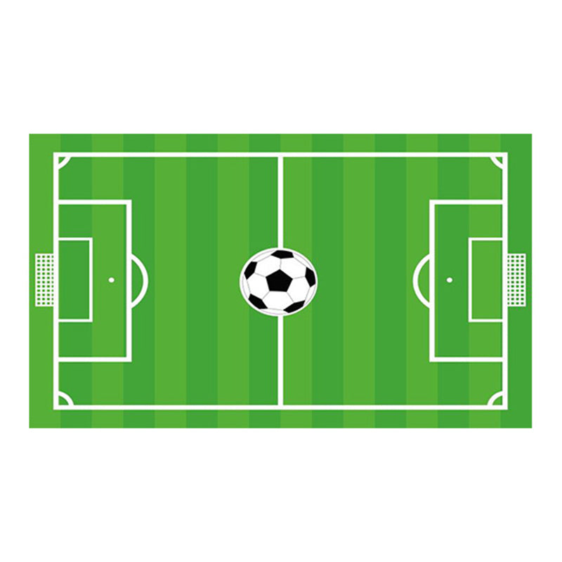 Rapis moderne vert Polyester Football Field Tapis lavable pour le salon