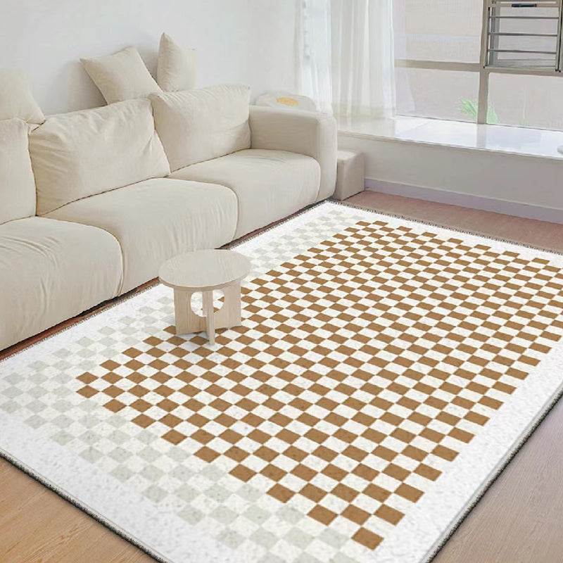 Light Grey Modern Rug Polyester Line Indoor Rug Stain Resistant Rug for Home Decor