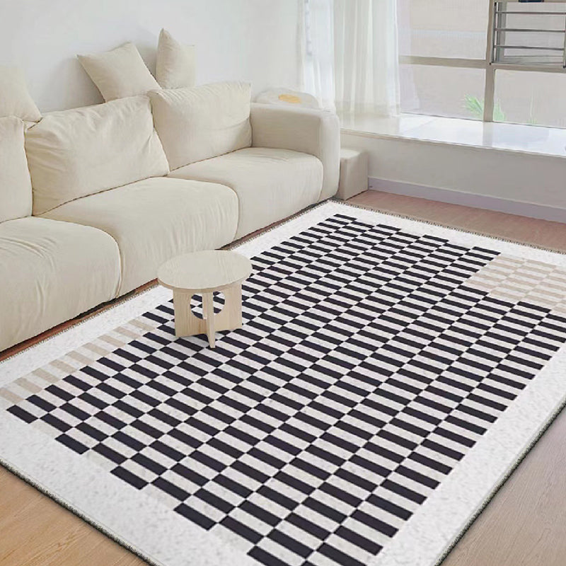Light Grey Modern Rug Polyester Line Indoor Rug Stain Resistant Rug for Home Decor