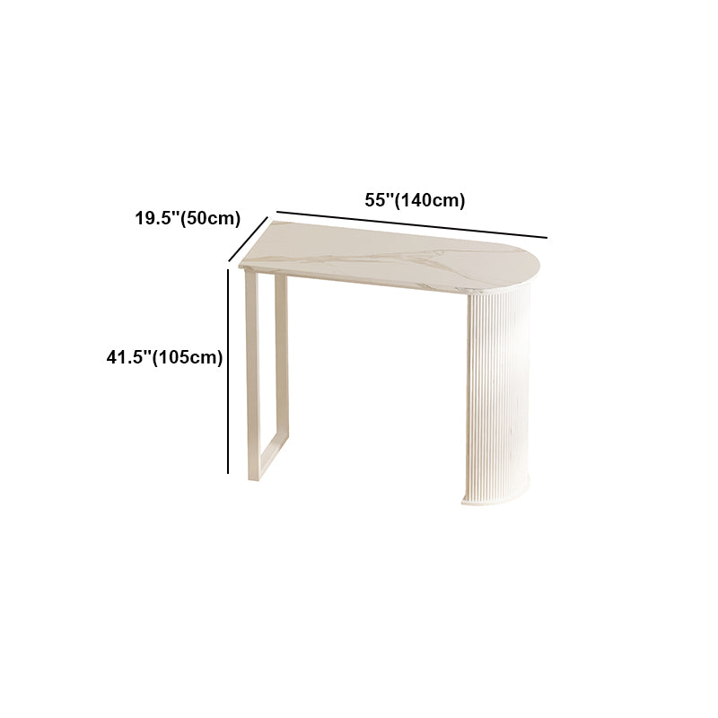 White Modern Style Specialty Bar Table in Faux Marble and Metal Milk Tea Shop Bar Table