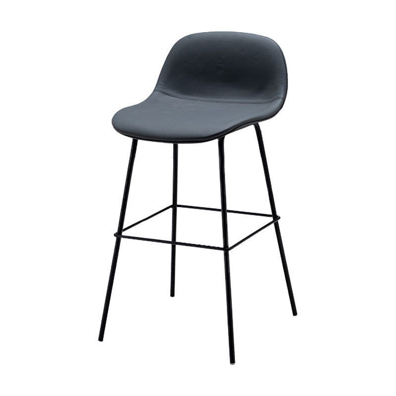Taburete contemporáneo de la barra de mostrador taburete de respaldo de cuero con reposapiés