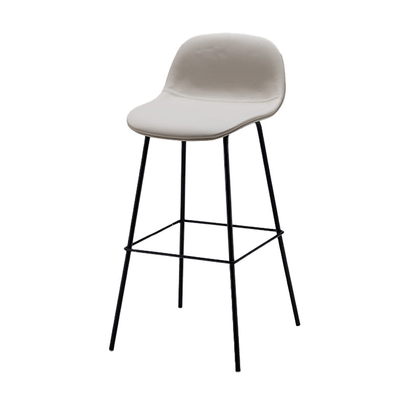 Taburete contemporáneo de la barra de mostrador taburete de respaldo de cuero con reposapiés