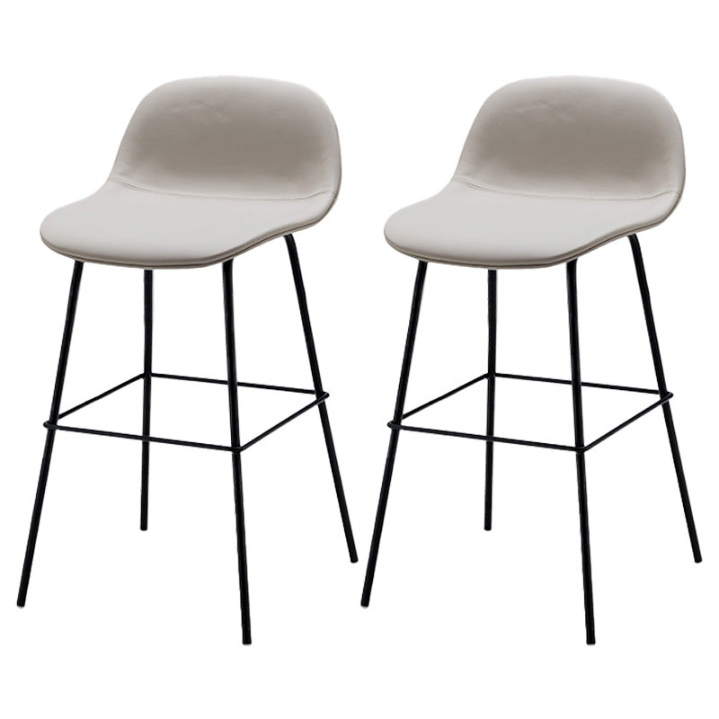 Taburete contemporáneo de la barra de mostrador taburete de respaldo de cuero con reposapiés