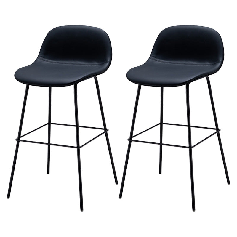 Taburete contemporáneo de la barra de mostrador taburete de respaldo de cuero con reposapiés