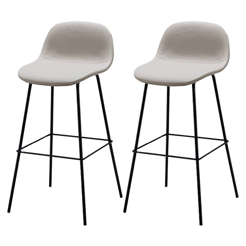 Taburete contemporáneo de la barra de mostrador taburete de respaldo de cuero con reposapiés