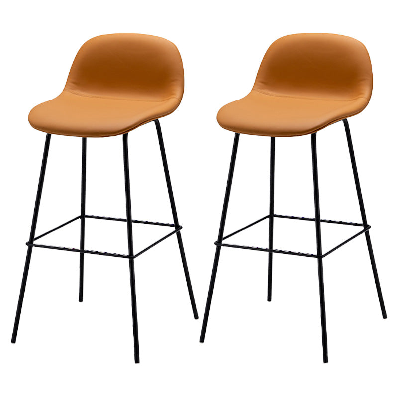 Taburete contemporáneo de la barra de mostrador taburete de respaldo de cuero con reposapiés