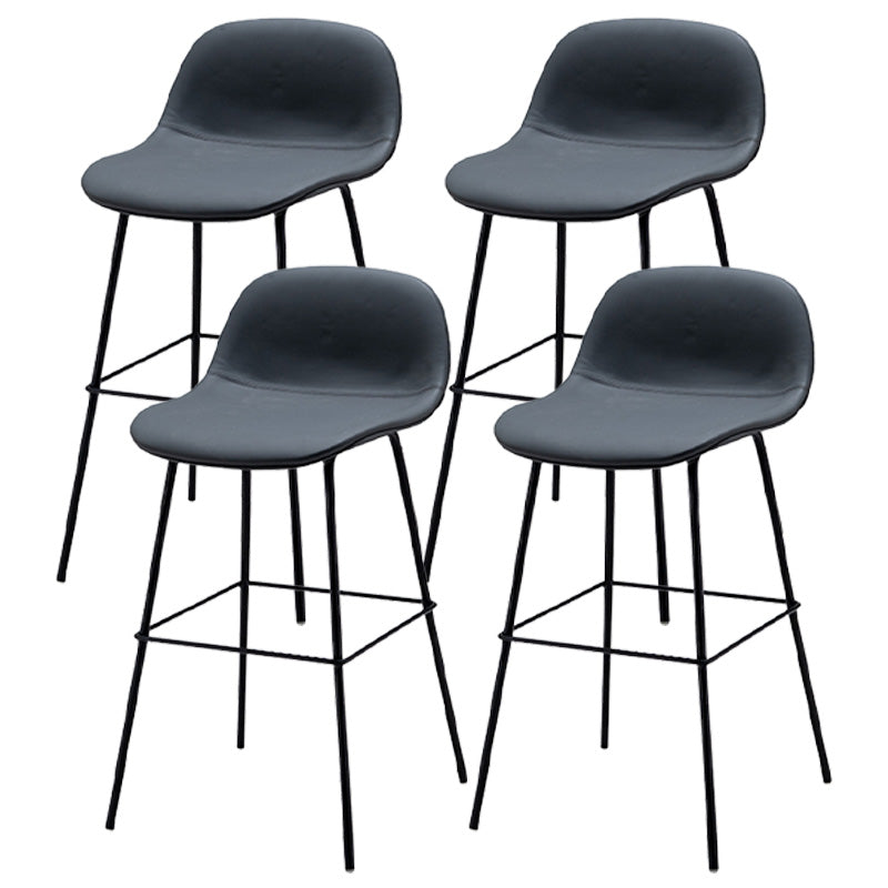 Taburete contemporáneo de la barra de mostrador taburete de respaldo de cuero con reposapiés