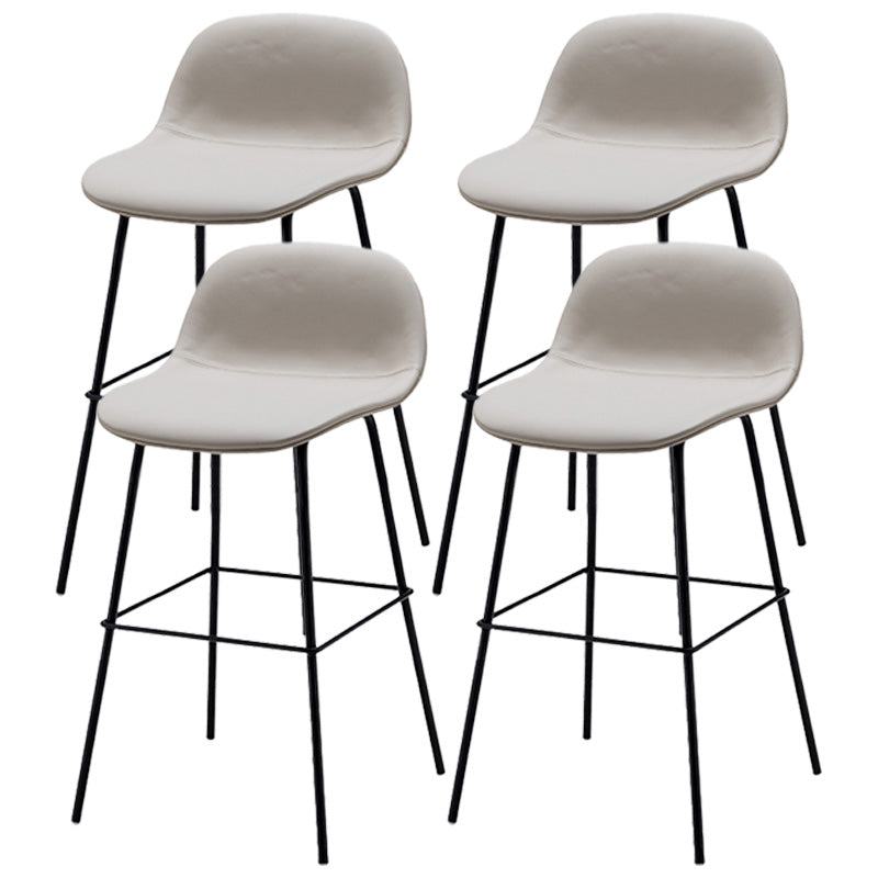 Taburete contemporáneo de la barra de mostrador taburete de respaldo de cuero con reposapiés