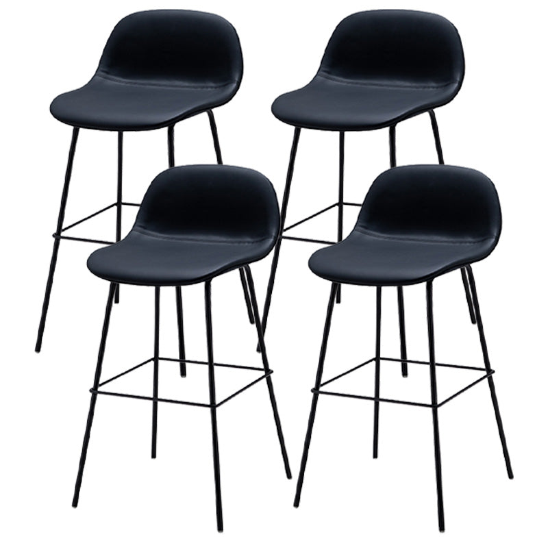 Taburete contemporáneo de la barra de mostrador taburete de respaldo de cuero con reposapiés