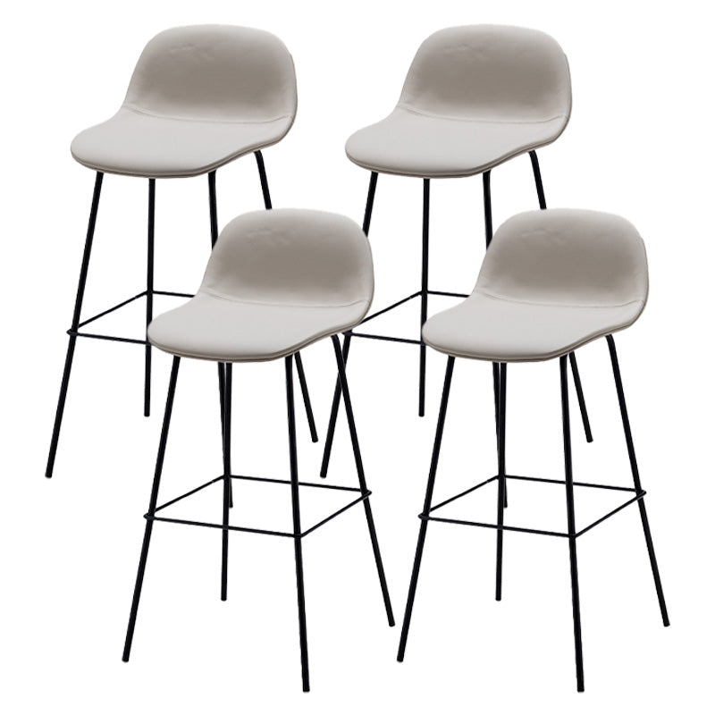 Taburete contemporáneo de la barra de mostrador taburete de respaldo de cuero con reposapiés