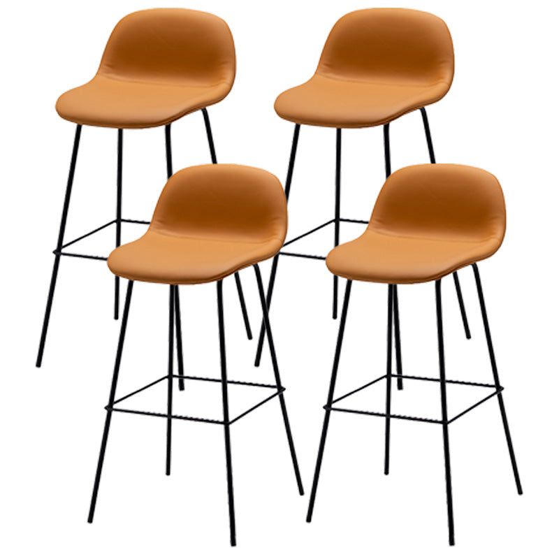 Taburete contemporáneo de la barra de mostrador taburete de respaldo de cuero con reposapiés