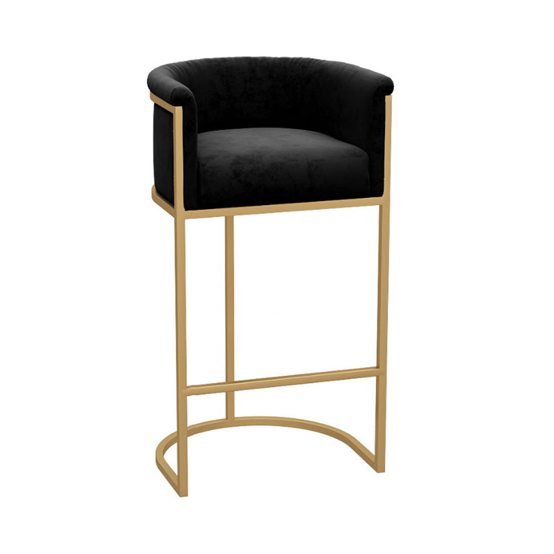 Glam Reposabrazos Respaldo Taburete De Bar Hierro Leche Tienda De Té Taburete De Bar con Cojín Y Pedal