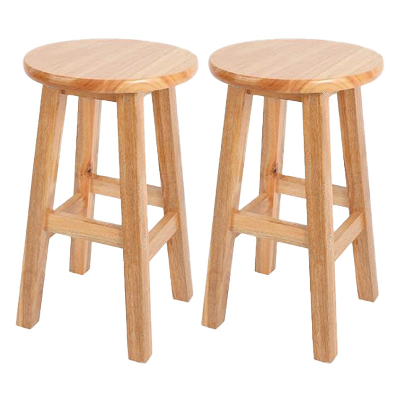 Sgabello da bar in legno moderno a bracciale con sedile in legno e pedale