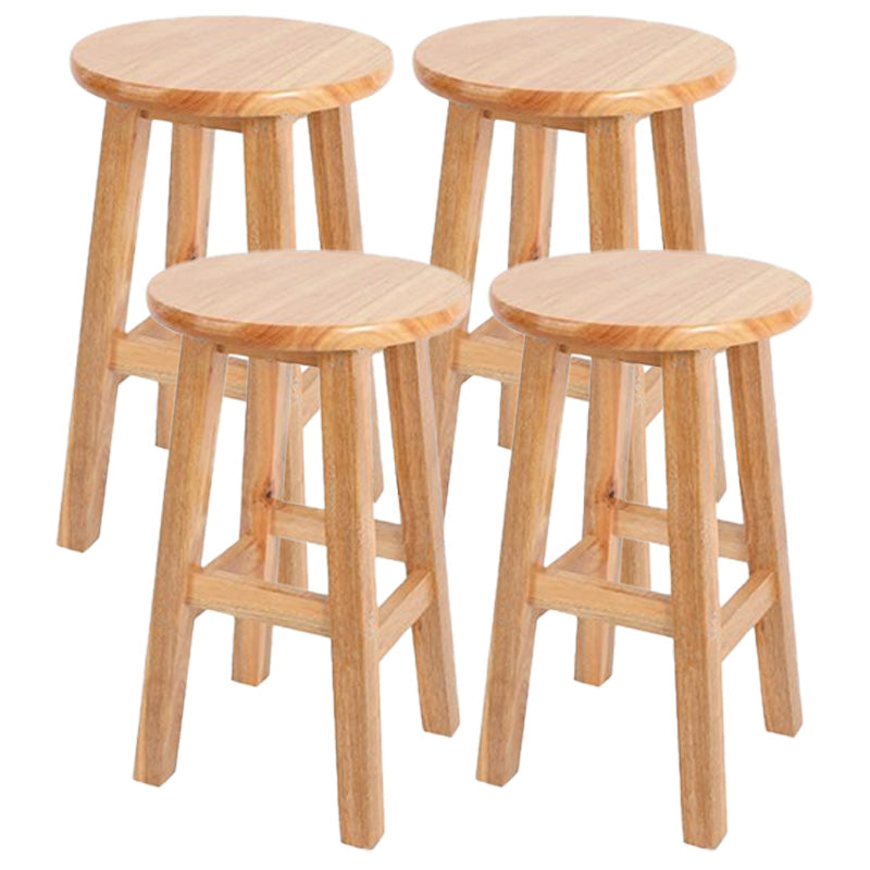 Sgabello da bar in legno moderno a bracciale con sedile in legno e pedale