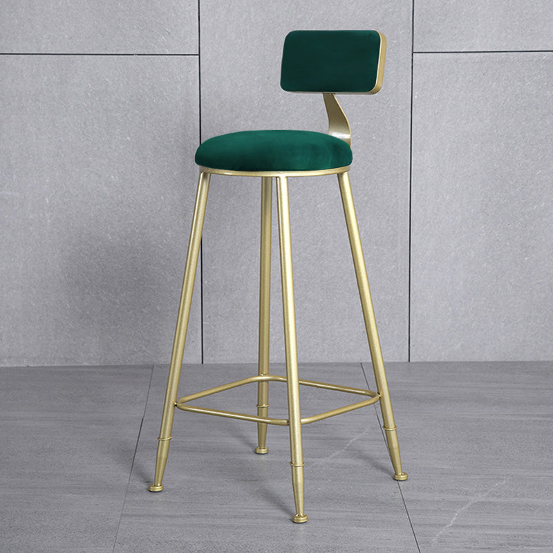 Glamlos -armlose Rückenlehneschalter Stuhl Stahl Café Stuhl mit Samtkissen und Pedal