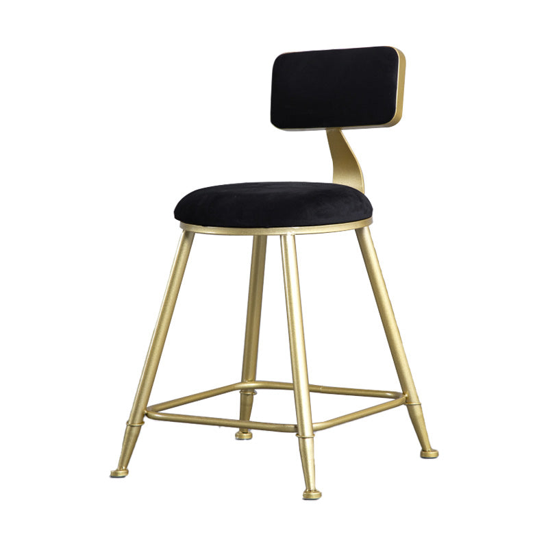 Glamlos -armlose Rückenlehneschalter Stuhl Stahl Café Stuhl mit Samtkissen und Pedal