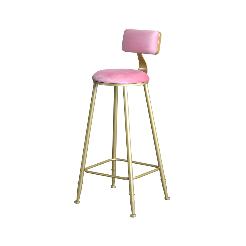 Glamlos -armlose Rückenlehneschalter Stuhl Stahl Café Stuhl mit Samtkissen und Pedal