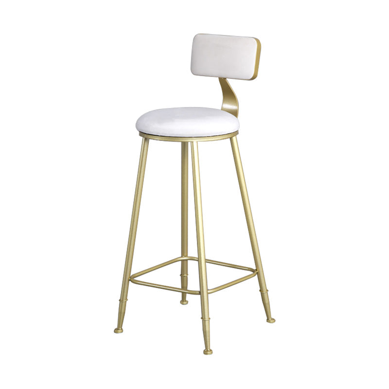 Glamlos -armlose Rückenlehneschalter Stuhl Stahl Café Stuhl mit Samtkissen und Pedal