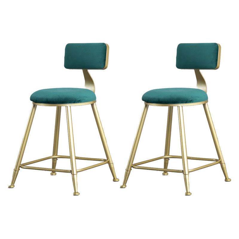 Glamlos -armlose Rückenlehneschalter Stuhl Stahl Café Stuhl mit Samtkissen und Pedal