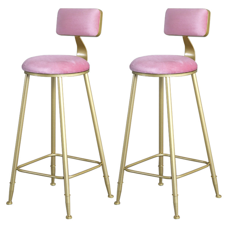 Glamlos -armlose Rückenlehneschalter Stuhl Stahl Café Stuhl mit Samtkissen und Pedal