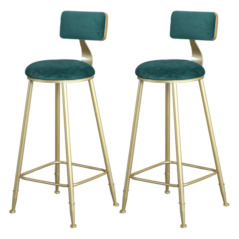 Glamlos -armlose Rückenlehneschalter Stuhl Stahl Café Stuhl mit Samtkissen und Pedal
