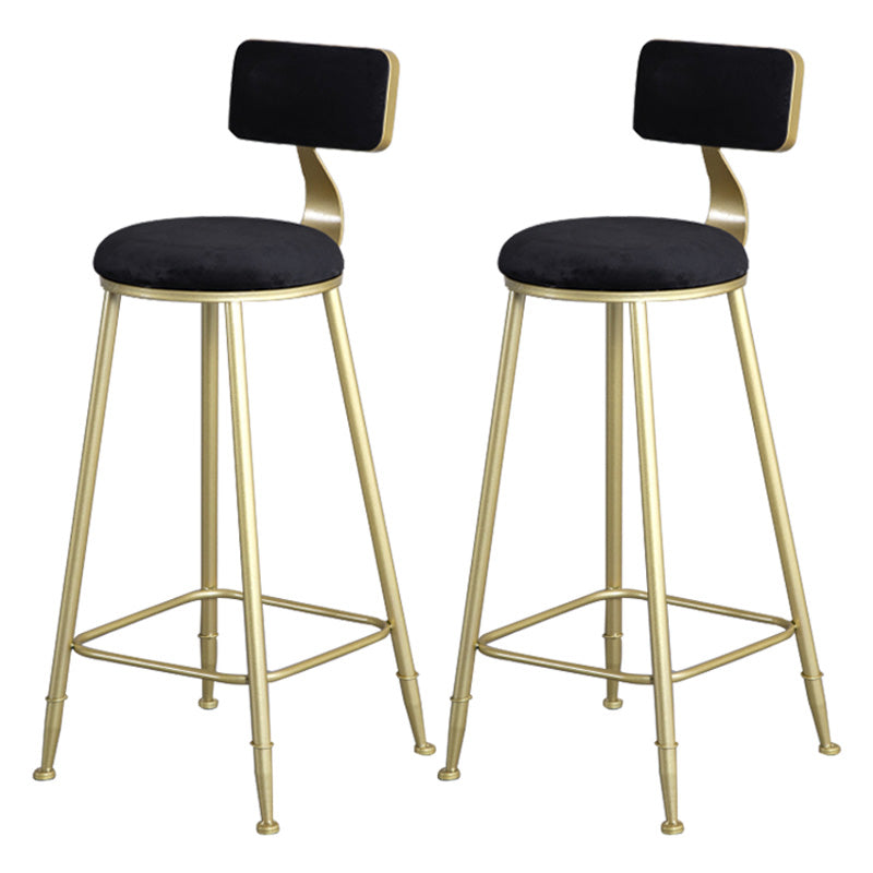 Glamlos -armlose Rückenlehneschalter Stuhl Stahl Café Stuhl mit Samtkissen und Pedal