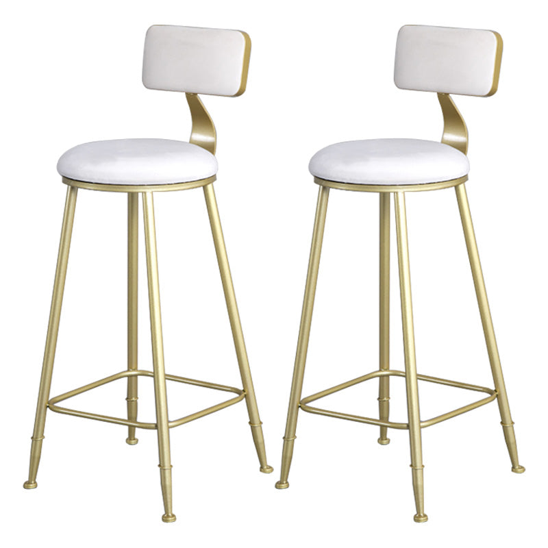 Glamlos -armlose Rückenlehneschalter Stuhl Stahl Café Stuhl mit Samtkissen und Pedal
