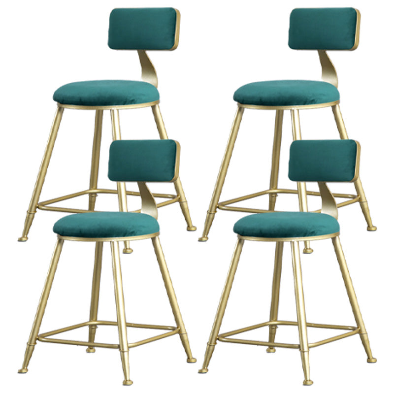 Glamlos -armlose Rückenlehneschalter Stuhl Stahl Café Stuhl mit Samtkissen und Pedal