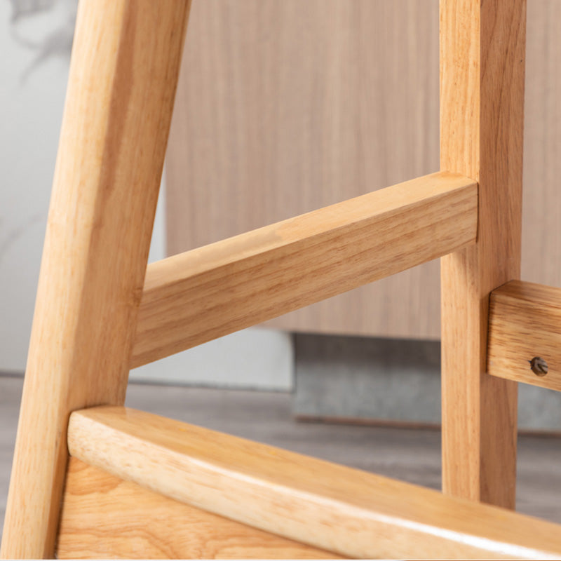 Contemporary Leather Solid Wood Barstools Bristol Bar Stool with Footrest and Low Back