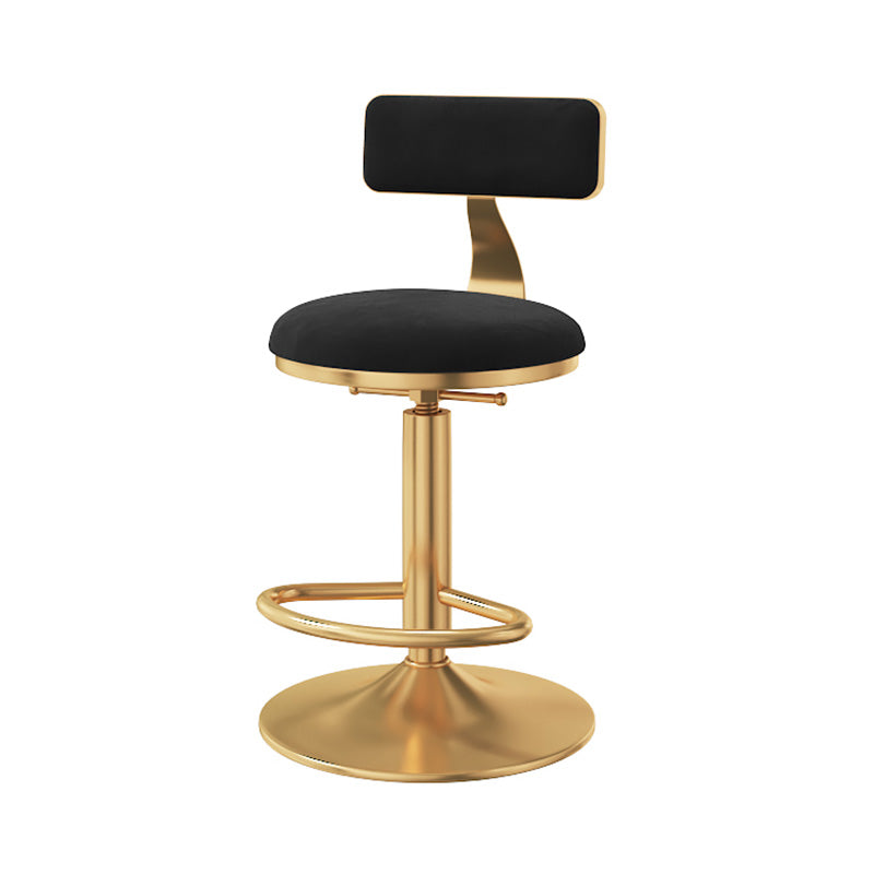 Taburete giratorio ajustable Glam, taburete de bar de cocina de hierro con cojín de terciopelo