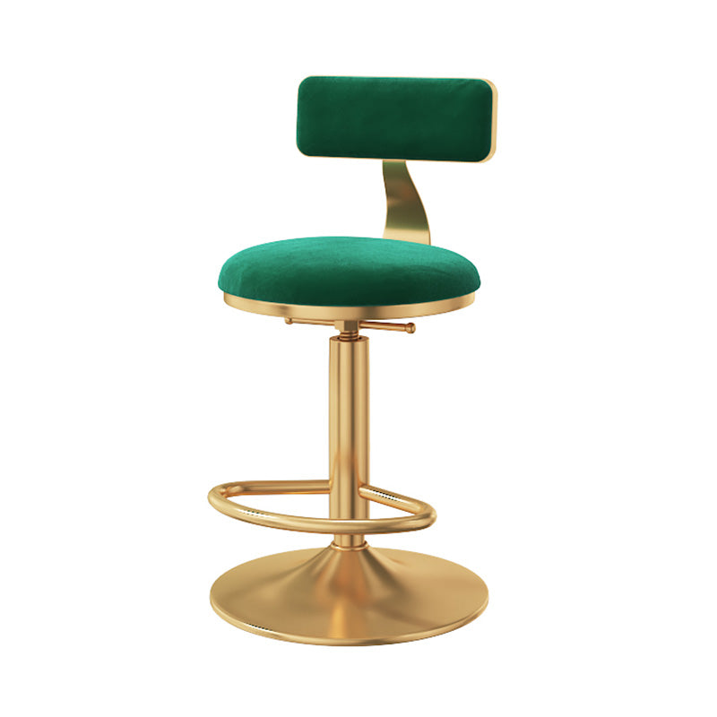 Taburete giratorio ajustable Glam, taburete de bar de cocina de hierro con cojín de terciopelo