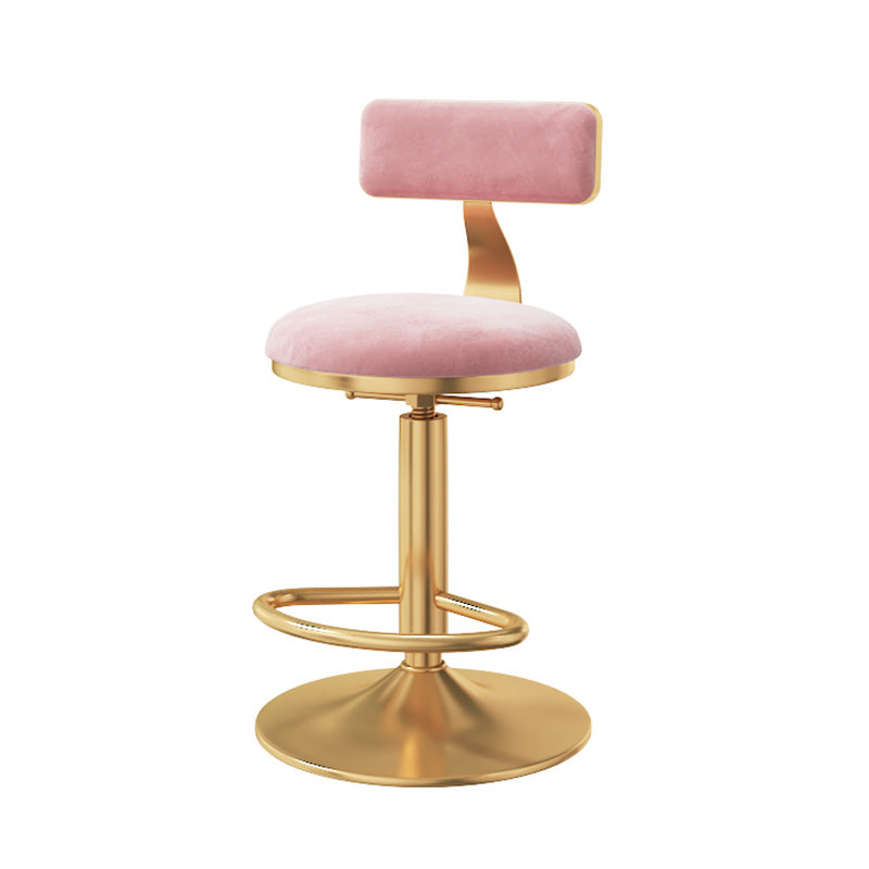 Taburete giratorio ajustable Glam, taburete de bar de cocina de hierro con cojín de terciopelo