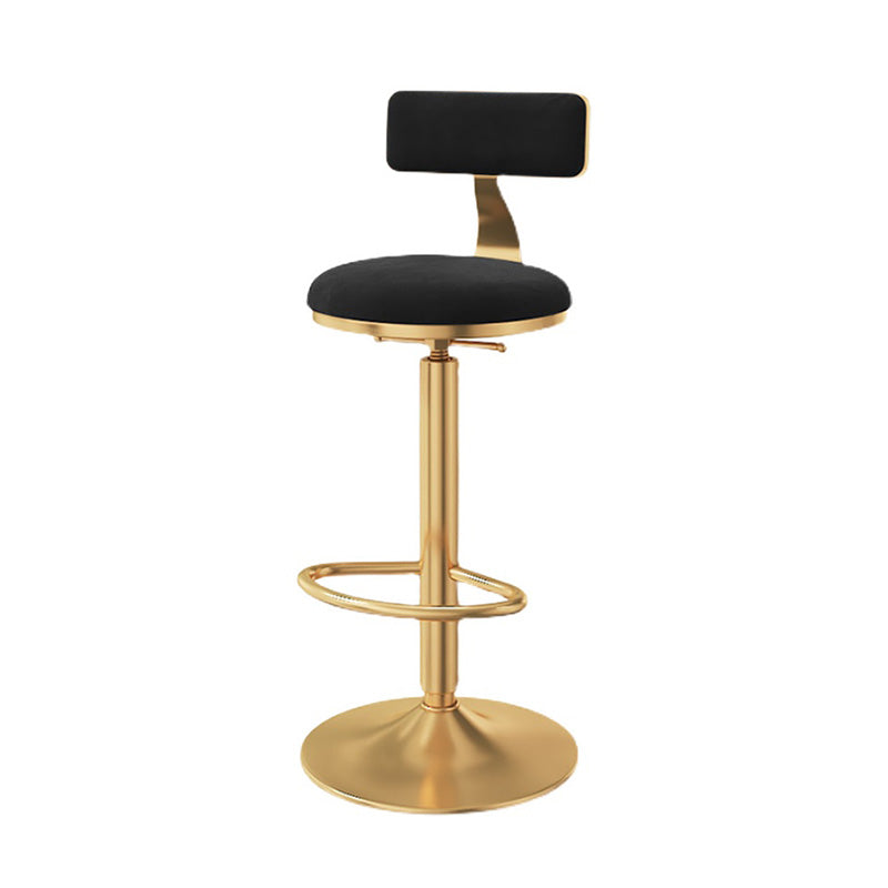 Taburete giratorio ajustable Glam, taburete de bar de cocina de hierro con cojín de terciopelo