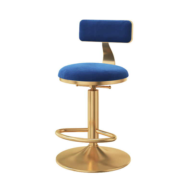 Taburete giratorio ajustable Glam, taburete de bar de cocina de hierro con cojín de terciopelo
