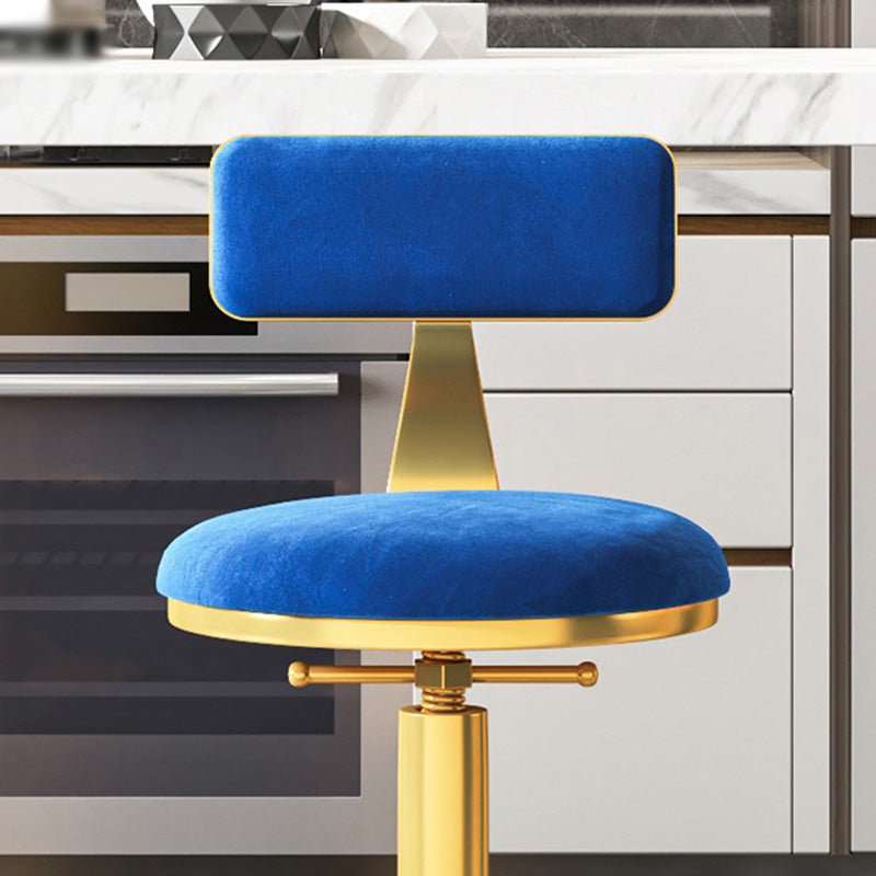 Taburete giratorio ajustable Glam, taburete de bar de cocina de hierro con cojín de terciopelo