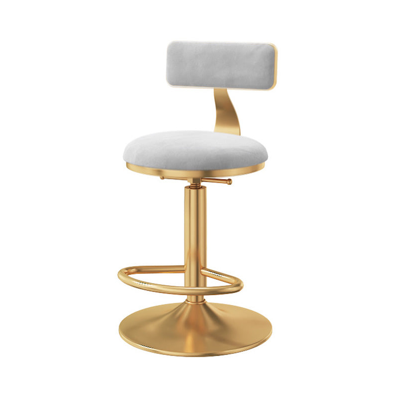 Taburete giratorio ajustable Glam, taburete de bar de cocina de hierro con cojín de terciopelo